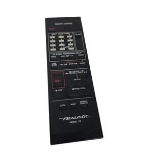 Realistic Model 23 Remote Control For VCR VHS‎ Player Black